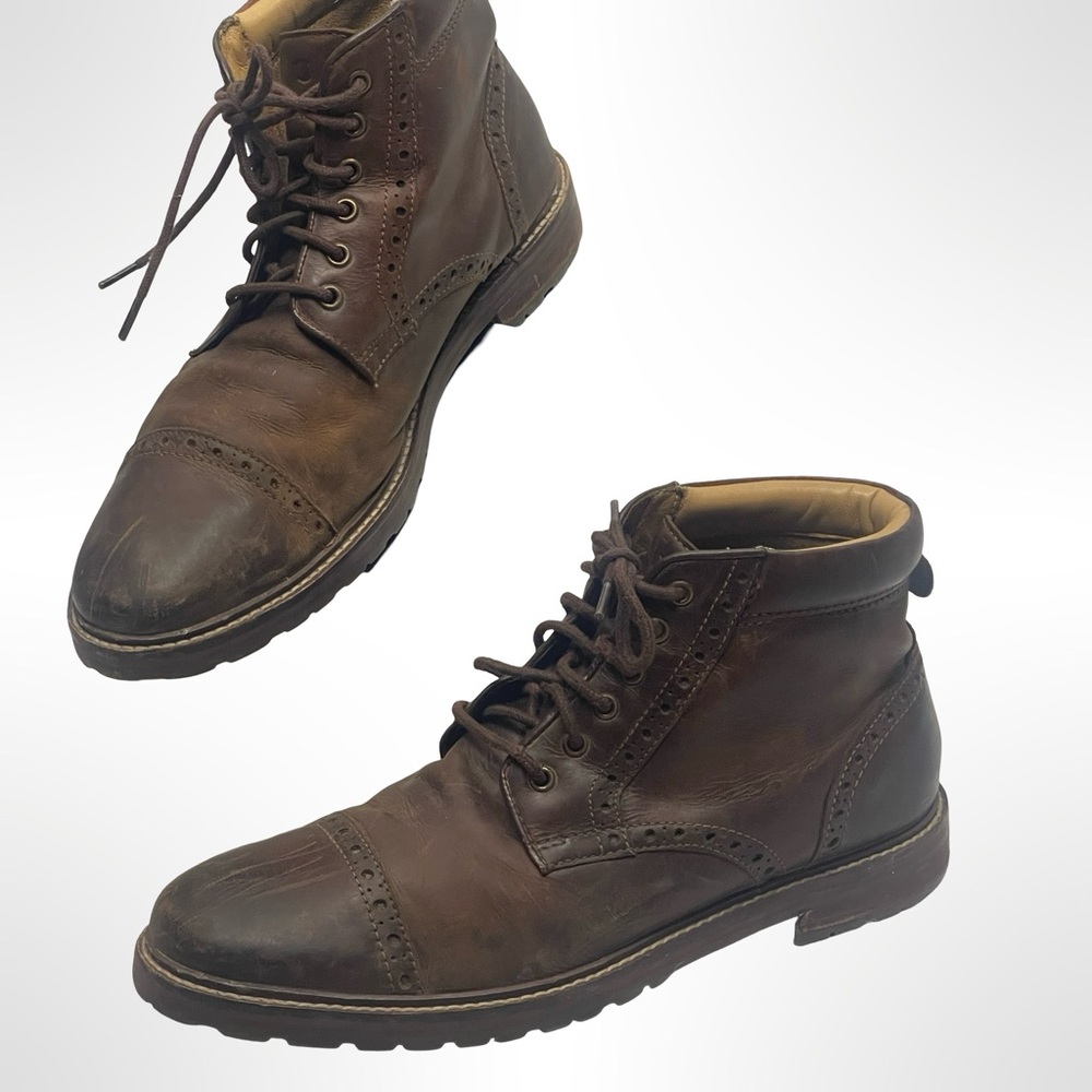 Florsheim Dark Brown Lace-Up Boots in size 9 - Picture 2 of 7